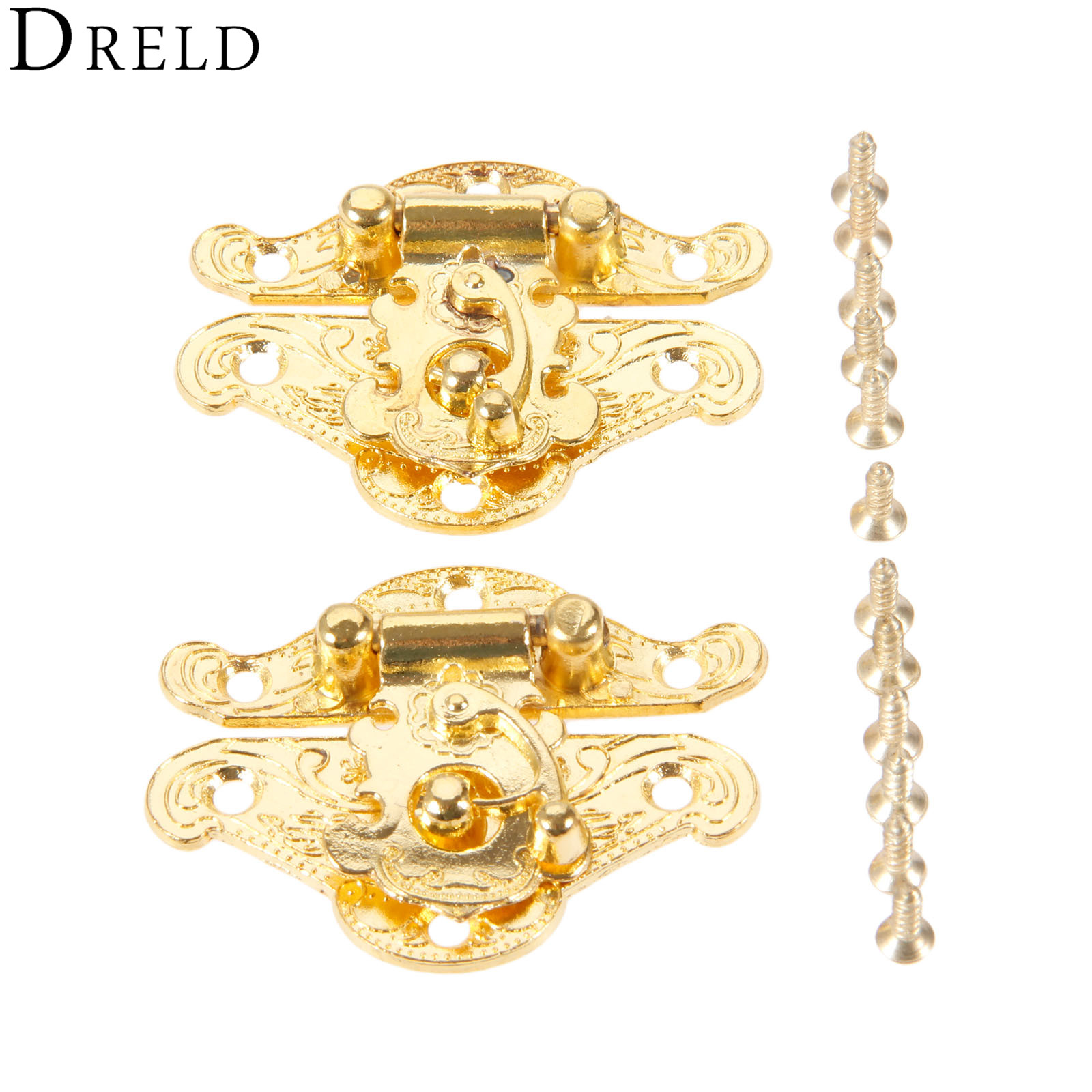 Furniture Hardware Latch - DRELD 2Pcs Antique Gold Box Latch