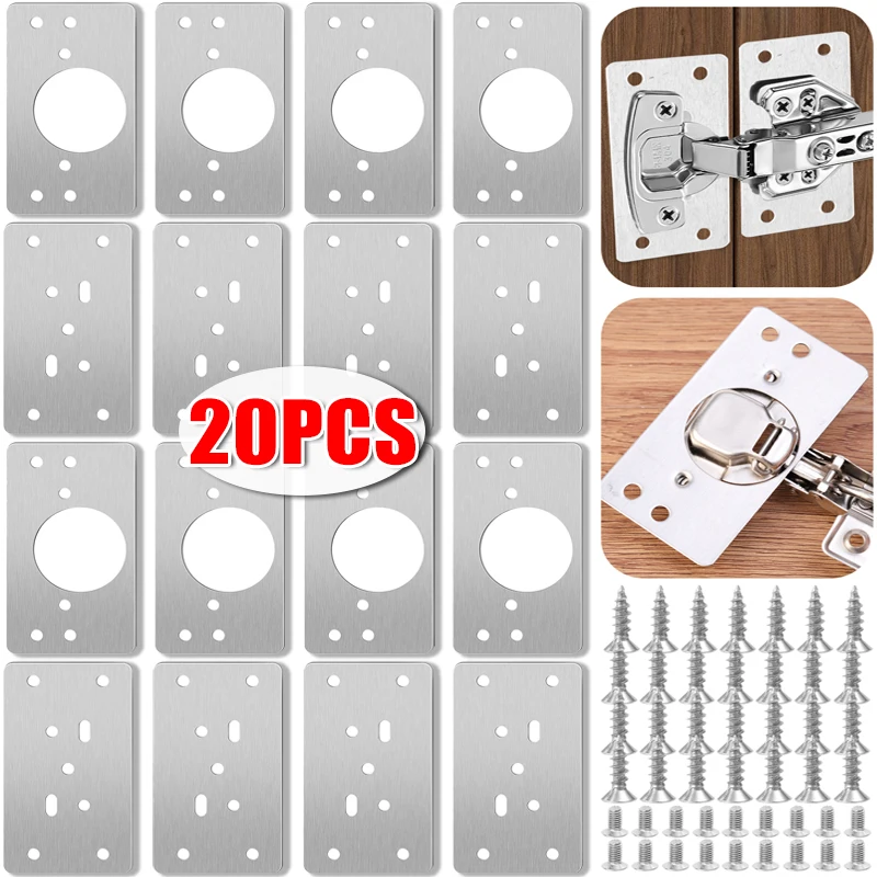 Furniture Hardware Fixing Screws - Stainless Steel Hinge Repair Plate with