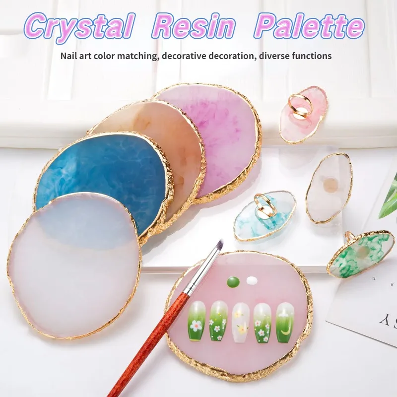 Furniture Hardware Nails - Round Resin Agate Stone Nail Art