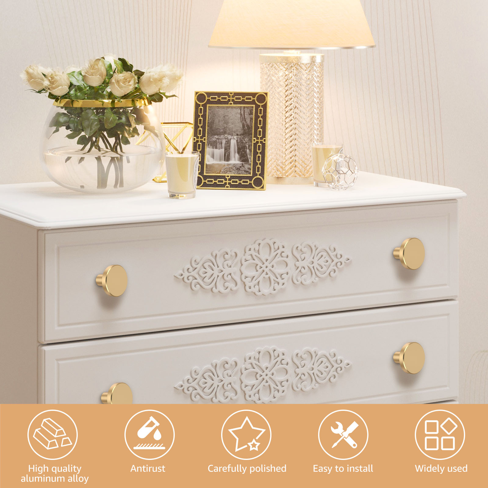 12Pcs Drawer Knob Set Gold Cab - Drawer Pull Gold incelemesi ve fiyatı