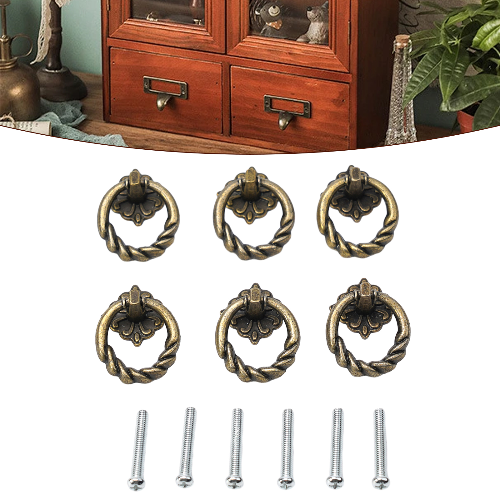 6PC Cabinet Knobs Retro Vintag - Vintage Furniture Hardware Pulls incelemesi ve fiyatı
