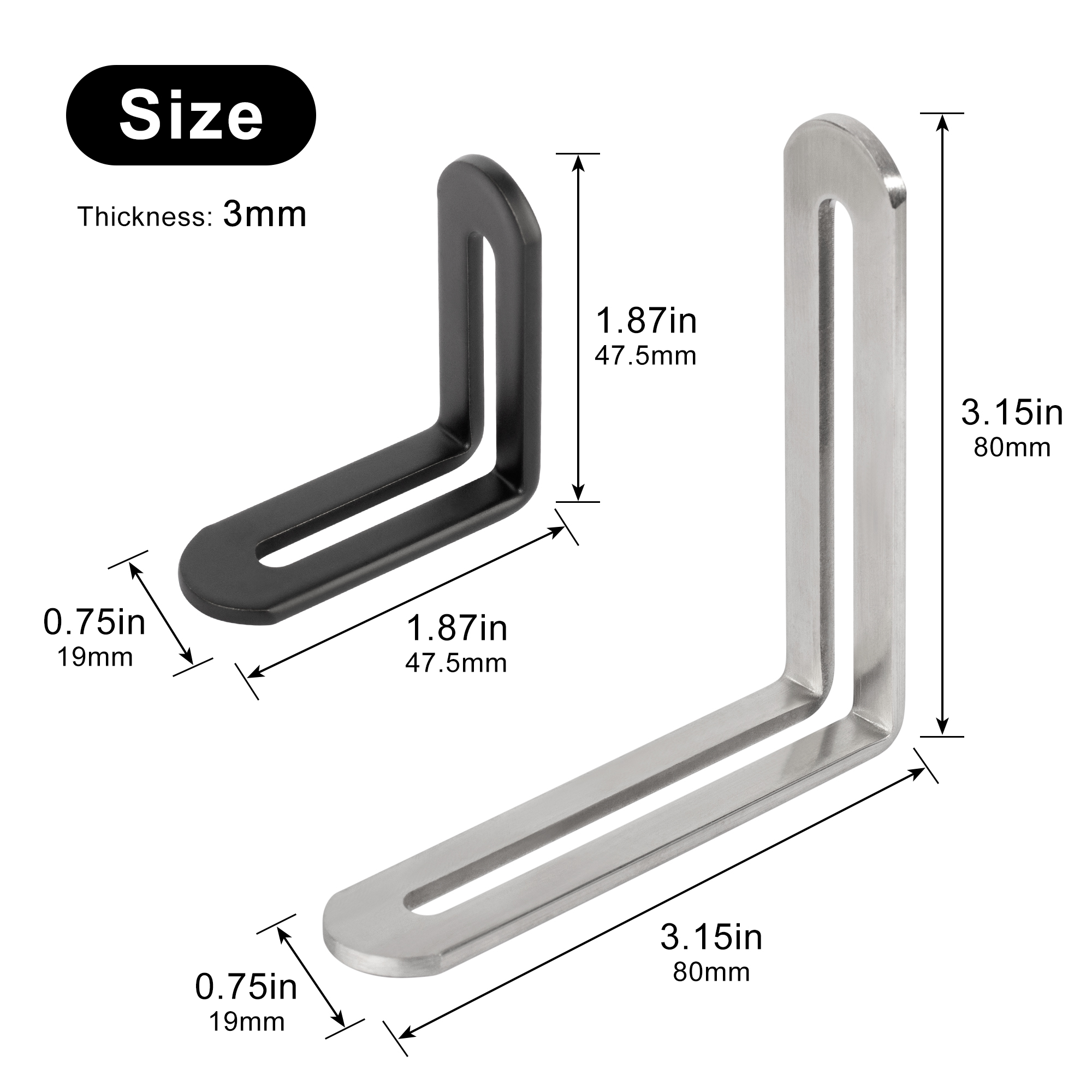 2pcs Corner Brackets Stainless - Furniture Hardware Fixing Screws incelemesi ve fiyatı