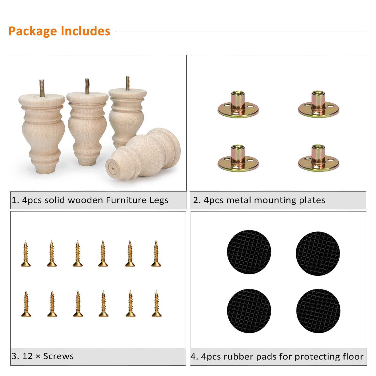 4pcs 5-Inch Unfinished Solid W - Furniture Hardware Bunnings incelemesi ve fiyatı