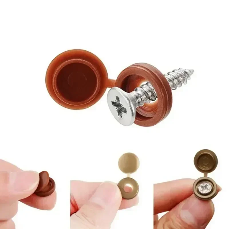 Hinged Plastic Screw Cap Cover - Furniture Hardware Fixing Screws incelemesi ve fiyatı
