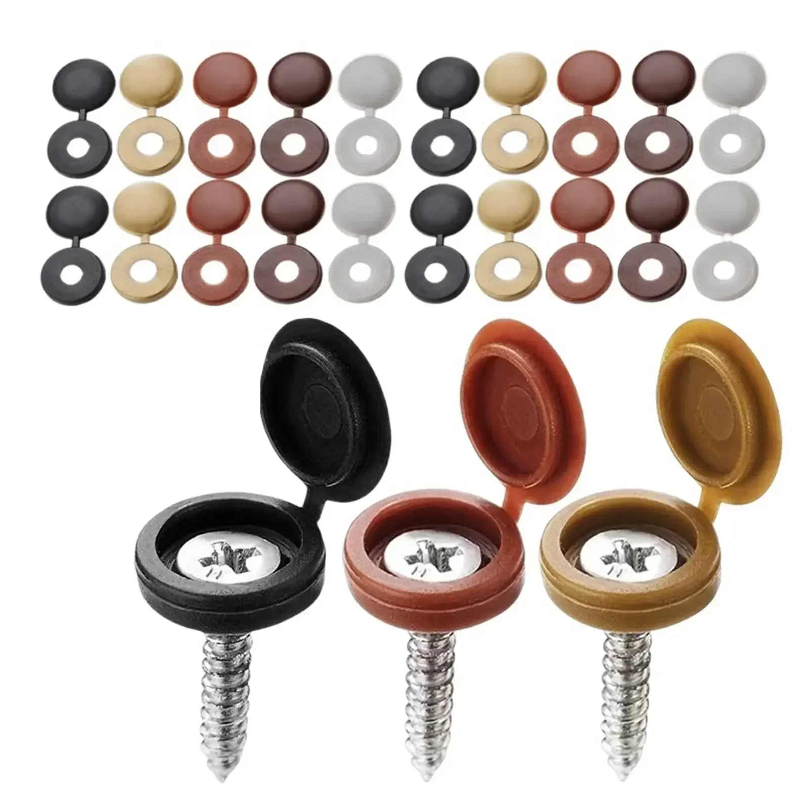 Hinged Plastic Screw Cap Cover - Furniture Hardware Fixing Screws incelemesi ve fiyatı