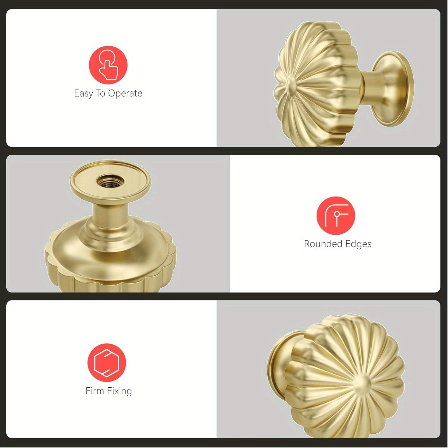 5 Pack Gold Cabinet Knobs Bras - Drawer Pull Gold incelemesi ve fiyatı