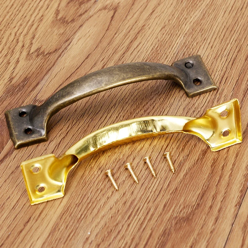 3.9/5.5Inch Bow-Shaped Iron Ha - Vintage Furniture Hardware Pulls incelemesi ve fiyatı