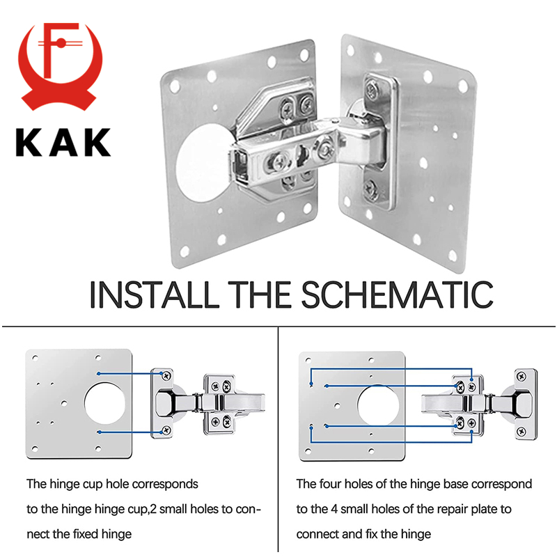 KAK 8pcs Hinge Repair Plate Br - Furniture Hardware Fixing Screws incelemesi ve fiyatı