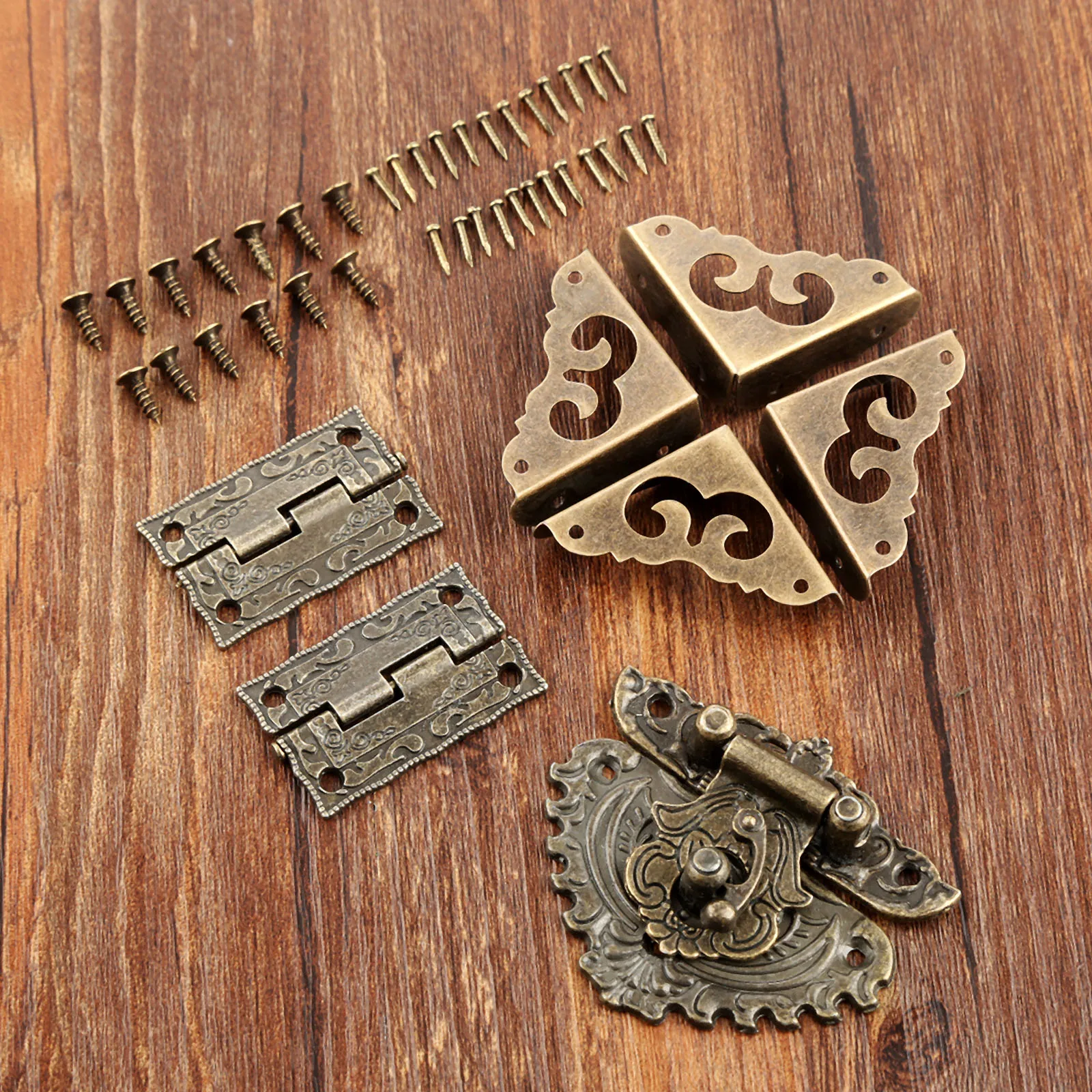 7pcs/set Antique Bronze Padloc - Furniture Hardware Latch incelemesi ve fiyatı