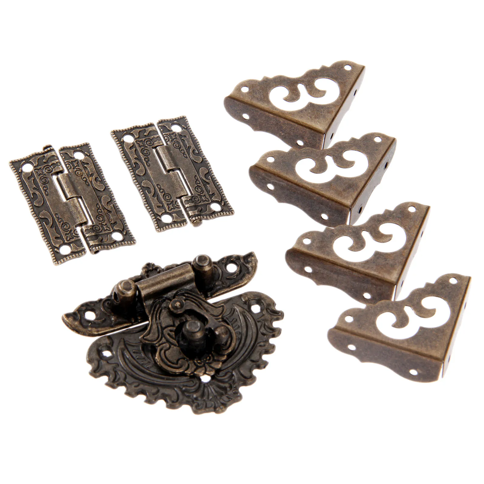 7pcs/set Antique Bronze Padloc - Furniture Hardware Latch incelemesi ve fiyatı