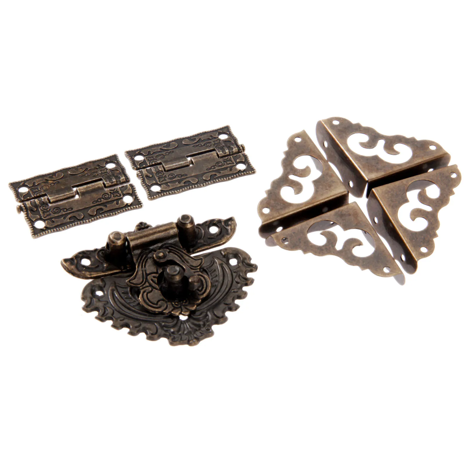 7pcs/set Antique Bronze Padloc - Furniture Hardware Latch incelemesi ve fiyatı