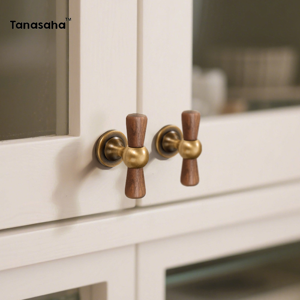 Vintage Walnut Brass Handle Ro - Vintage Furniture Hardware Pulls incelemesi ve fiyatı