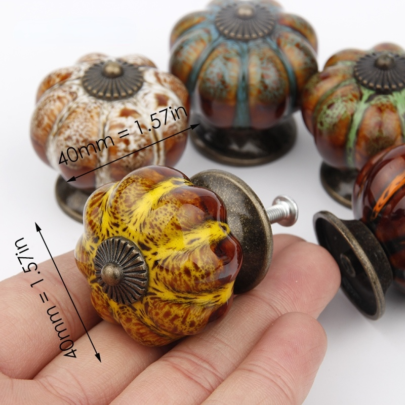 Pumpkin Ceramic Handle for Cab - Vintage Furniture Hardware Pulls incelemesi ve fiyatı