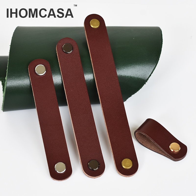 IHOMCASA Brown Leather Knobs E - Cabinet Hinge Overlay incelemesi ve fiyatı