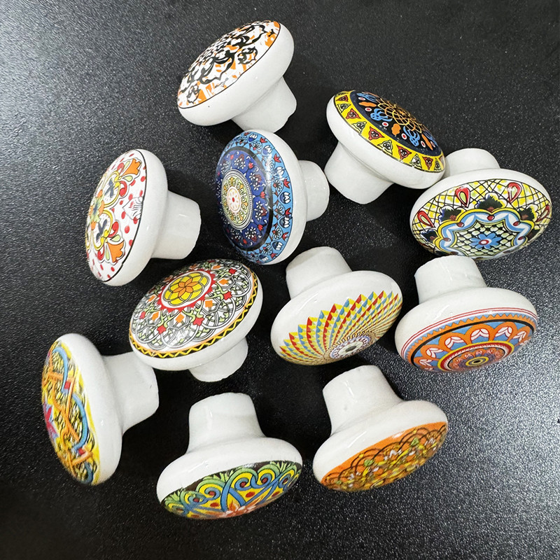 Bohemian Ceramic Single Hole C - Vintage Furniture Hardware Pulls incelemesi ve fiyatı
