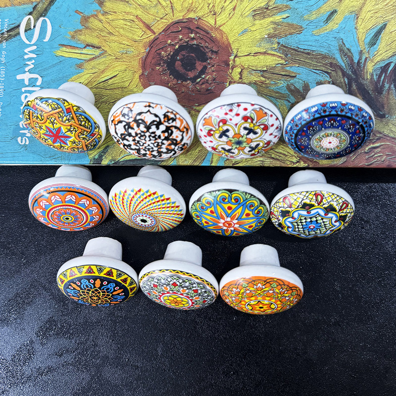 Bohemian Ceramic Single Hole C - Vintage Furniture Hardware Pulls incelemesi ve fiyatı