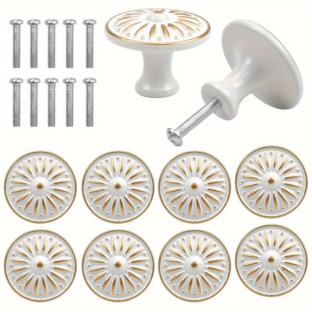 10PCS Antique Style Ivory Whit - Vintage Furniture Hardware Pulls incelemesi ve fiyatı